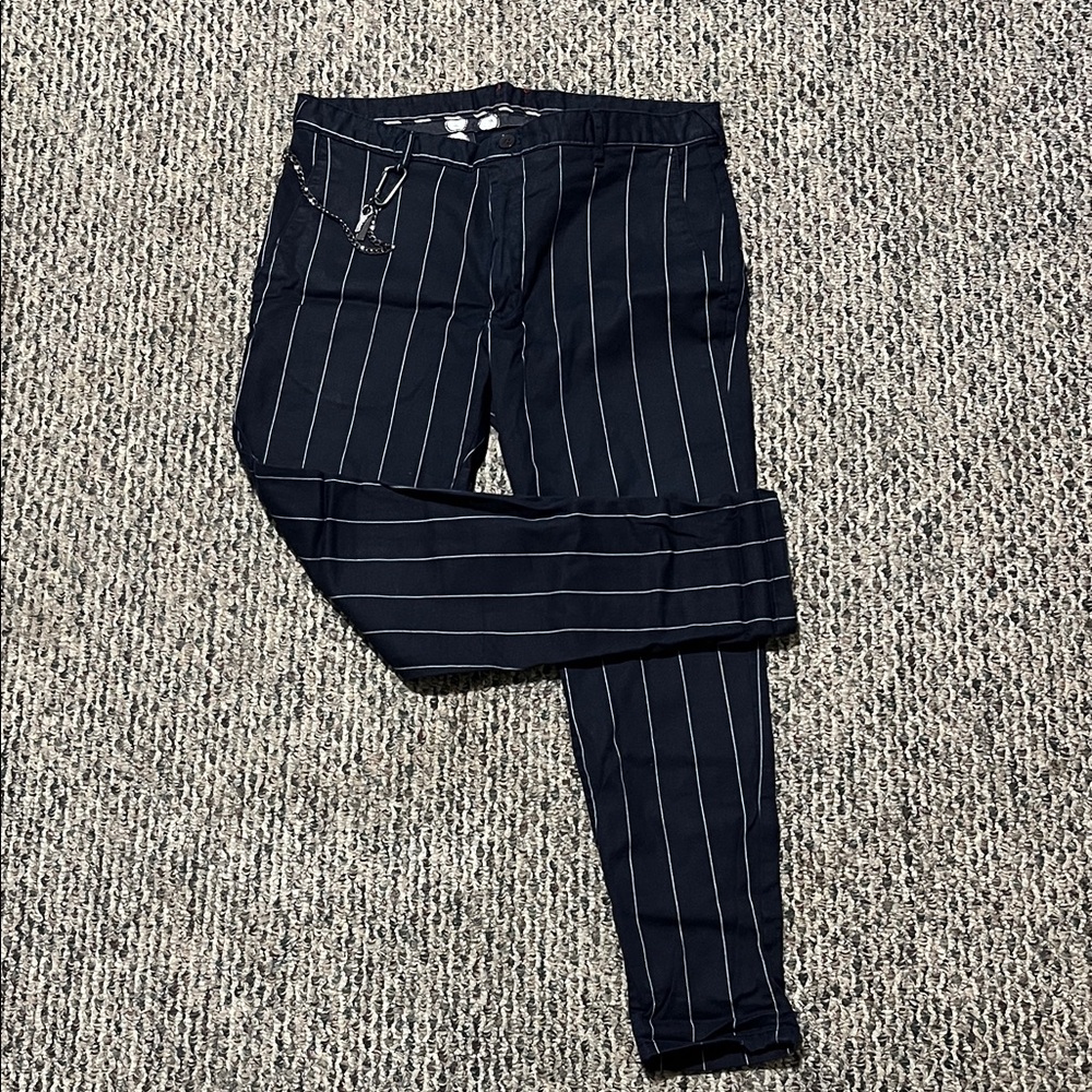 Zara Men's Black Pinstripe Dress Pants